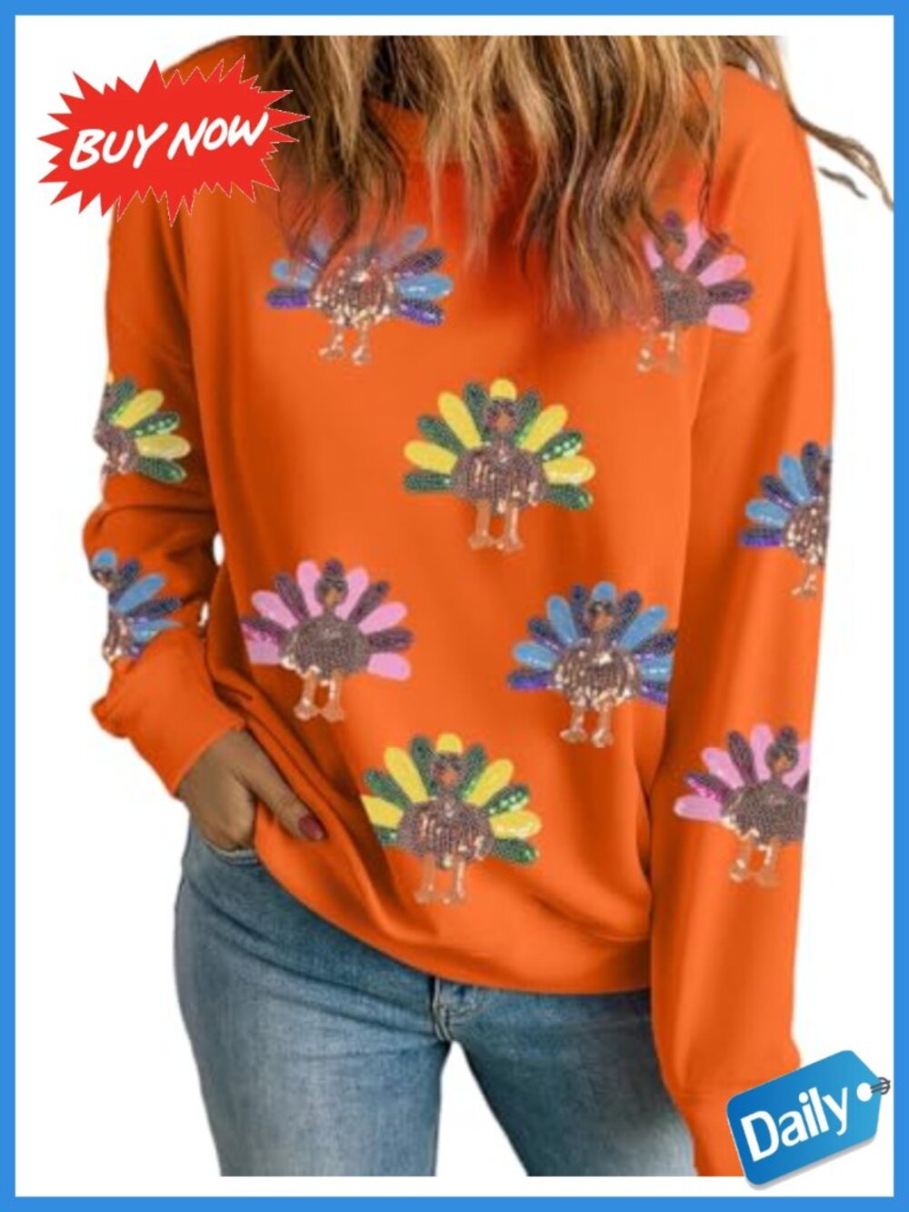 Womens Sequin Rugby Sweatshirt Crew Neck Pullover Long Sleeve Casual Top